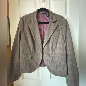 Hillard and Hanson women's plaid stretch blazer | size 16